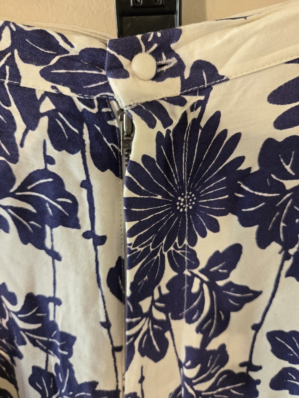 Free People Floral Wide Leg Palazzo Pants Navy Botanical Stripe Rayon Boho SZ 10 - Picture 4 of 10